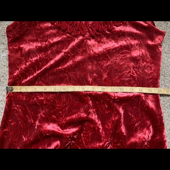 Vintage 90s Red Velvet dress - Picture 4 of 5